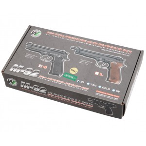 Страйкбольный пистолет WE Beretta M92F CO2, черный, Weaver, WE-M008-M9A1-CO2